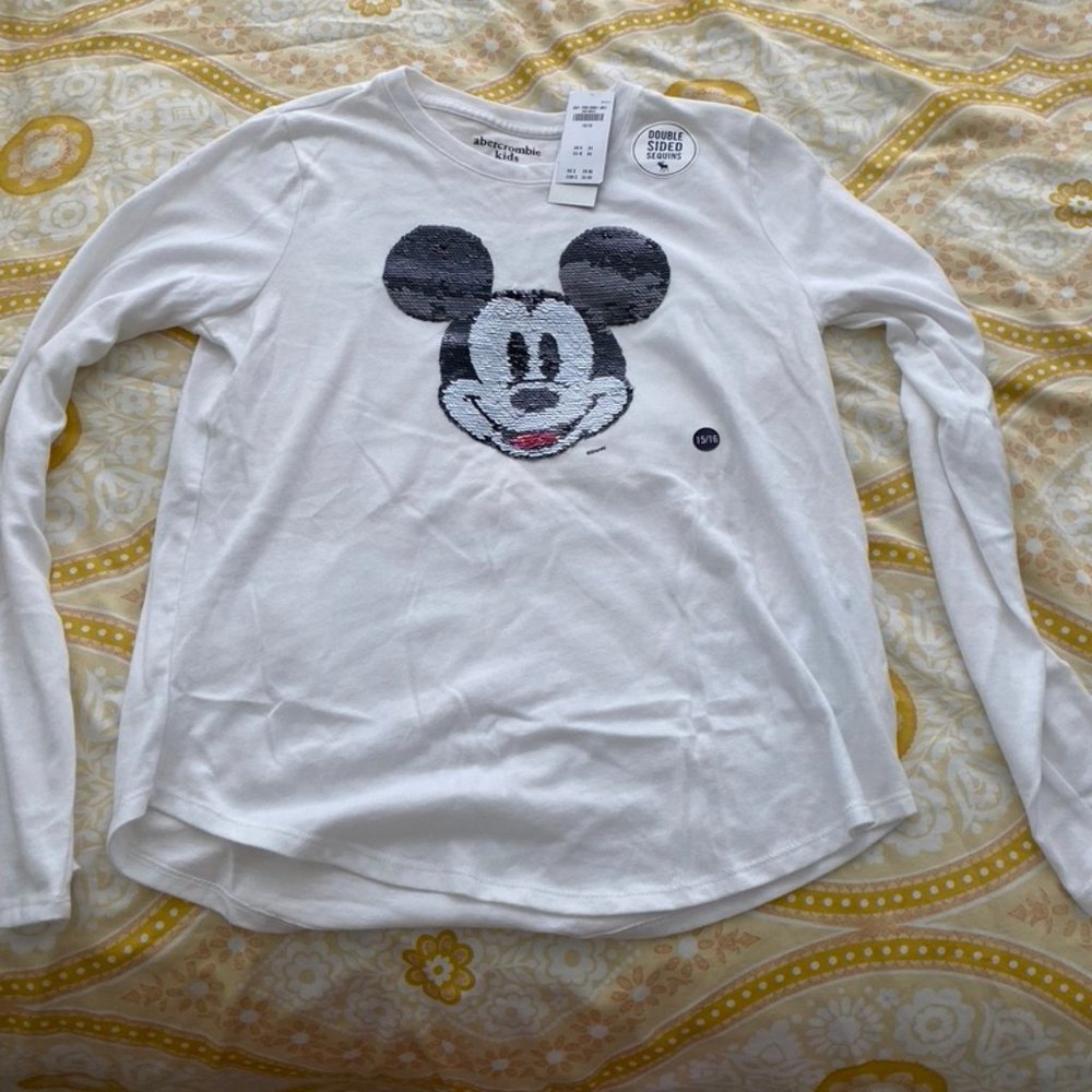 Abercrombie & Fitch kids sequin Mickey Mouse LS
